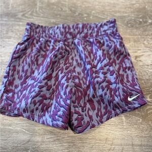 Nike Girl’s Maroon/Purple Patterned Athletic Shorts